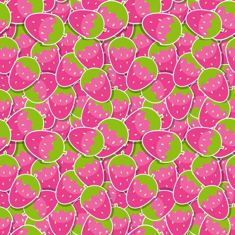 Seamless Pattern Background from Strawberry Vector Illustration