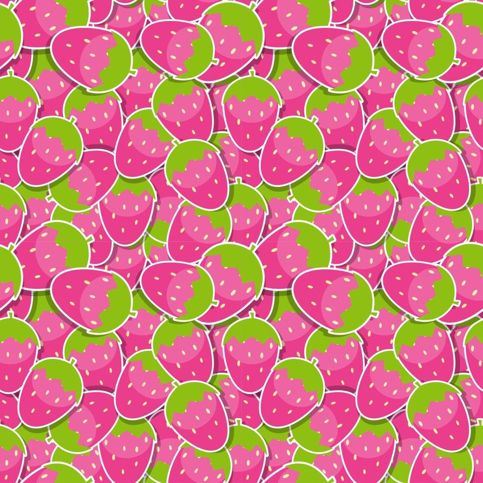 Seamless Pattern Background from Strawberry Vector Illustration