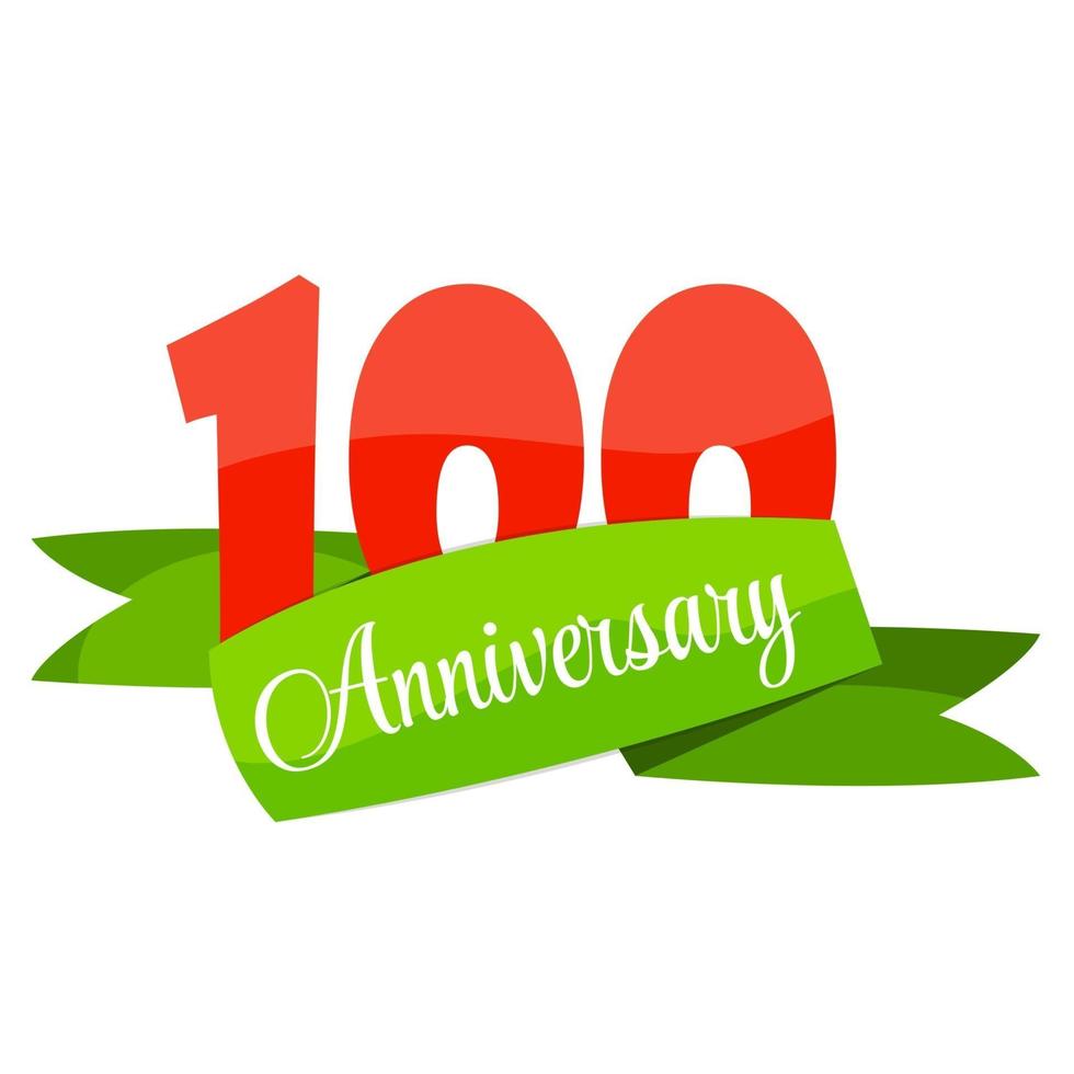 Cute Template 100 Years Anniversary Sign Vector Illustration