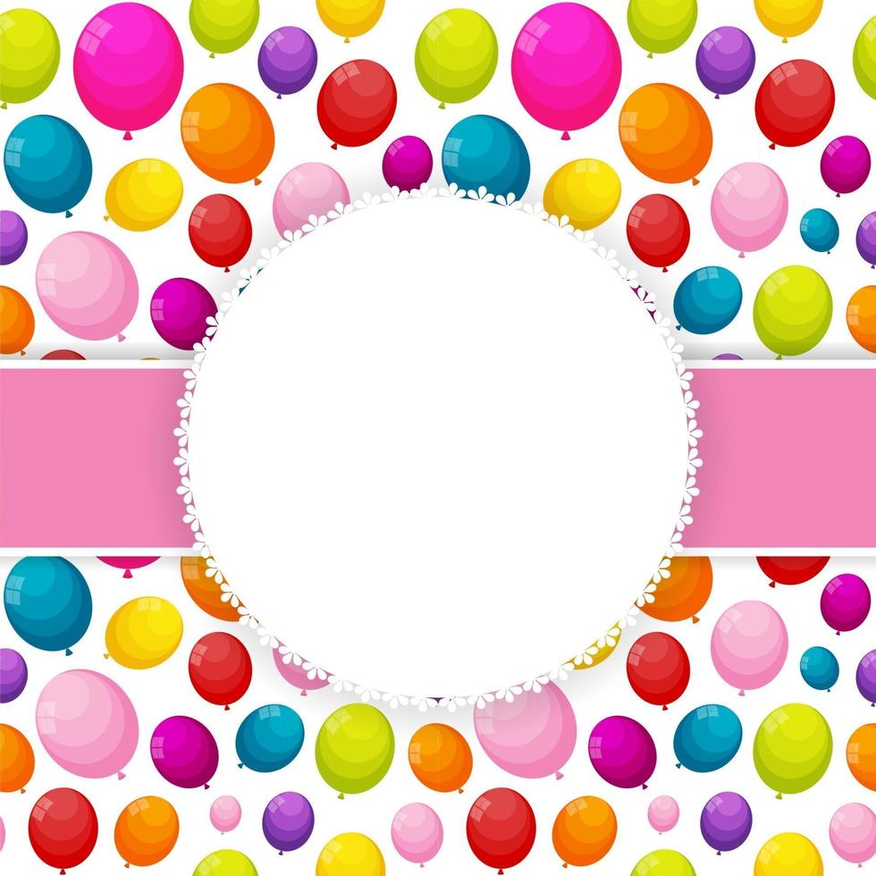 Color Glossy Balloons Background Vector Illustration