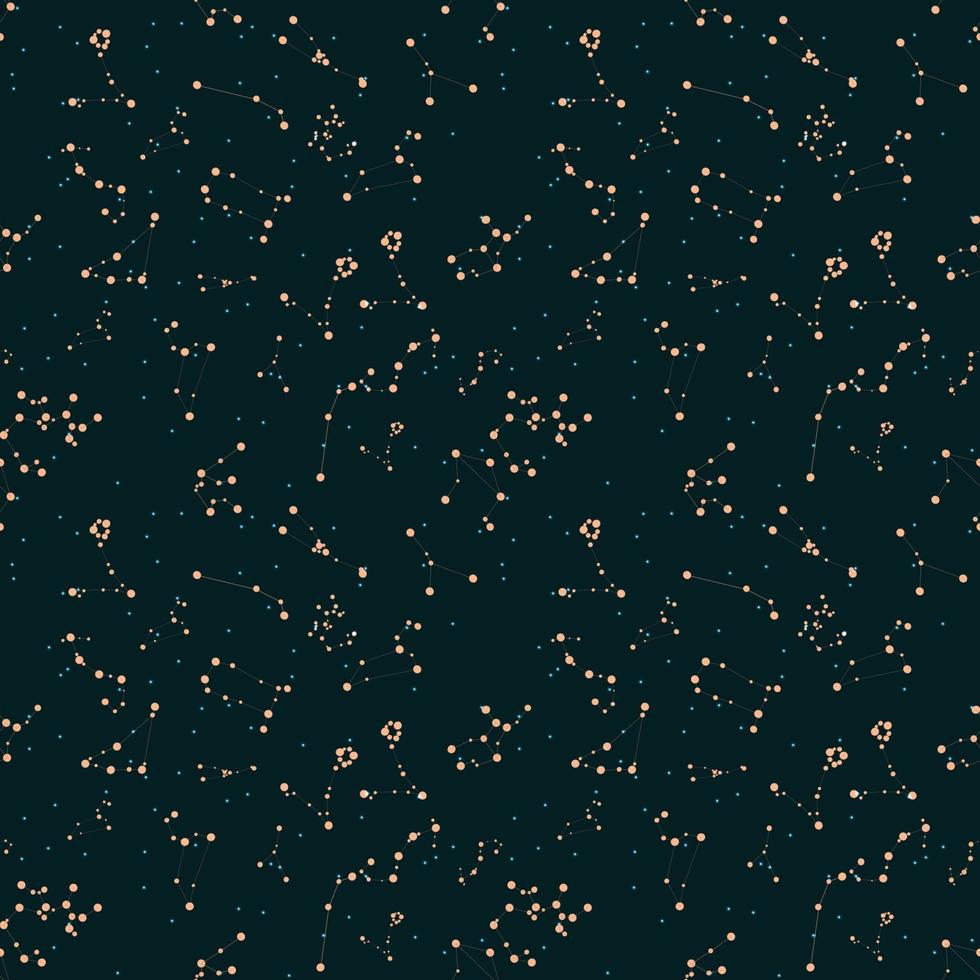 Seamless Pattern. Zodiac Sign of the Beautiful Bright Stars on C vector