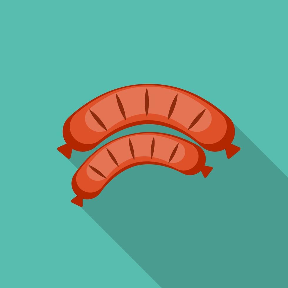Breakfast Sausage Icon in Modern Flat Style Vector Illustration