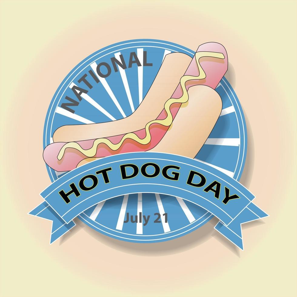 National Hot Dog Day Sign vector