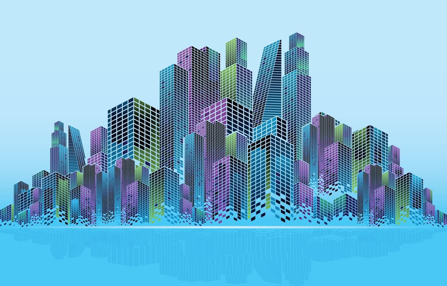 Skyscraper City Background Concept vector