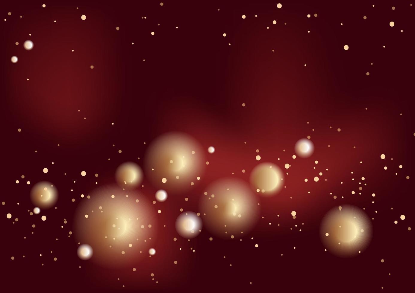 Abstract Bokeh On A Dark Red Background. Christmas And New Year Holidays Vector Background Illustration.