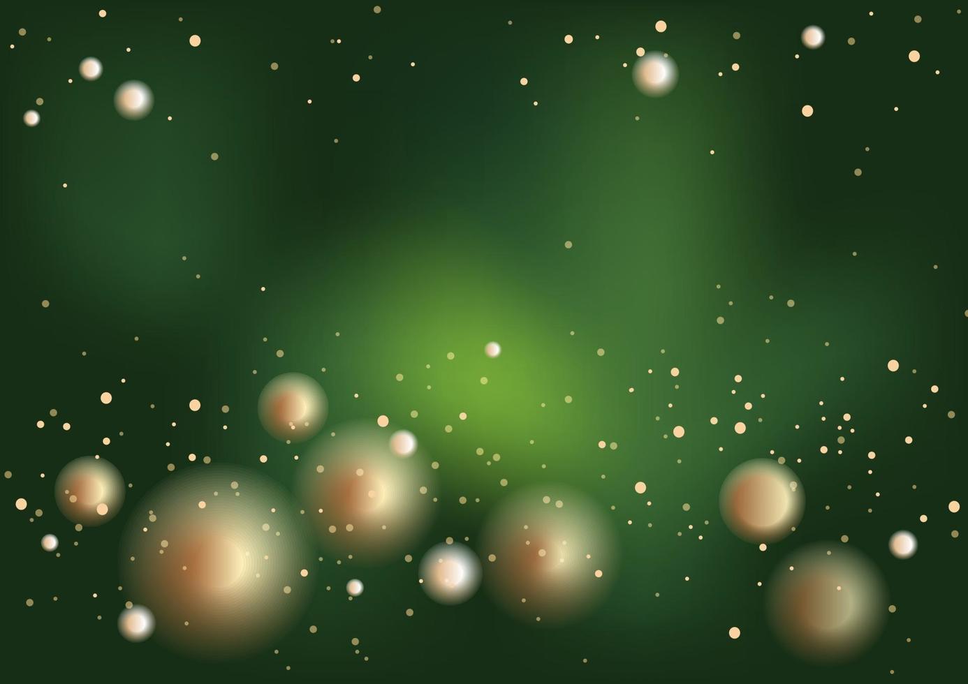 Vector Abstract Bokeh On A Dark Green Background. Christmas And New Year Holidays Background Illustration.