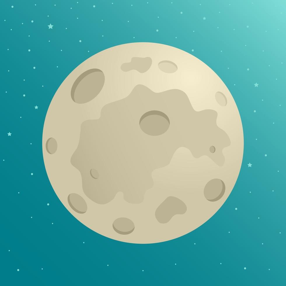 Cartoon illustration of the moon vector