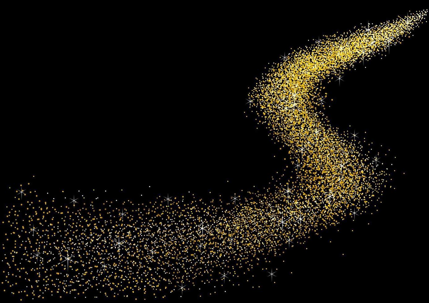 Gold dust on black background vector