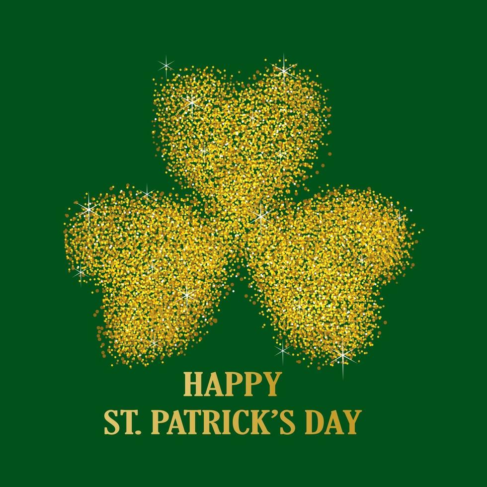 Gold dust of three leaved shamrock vector