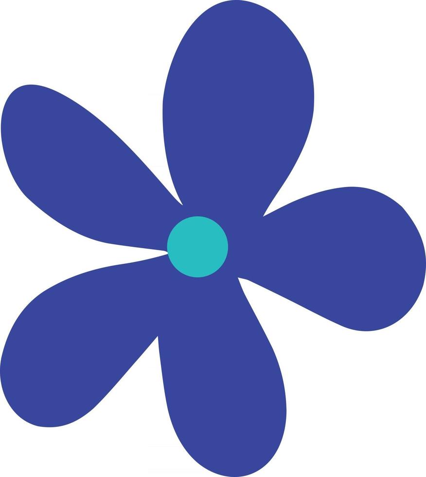 Turquoise flower. Vector illustration in the doodle style.