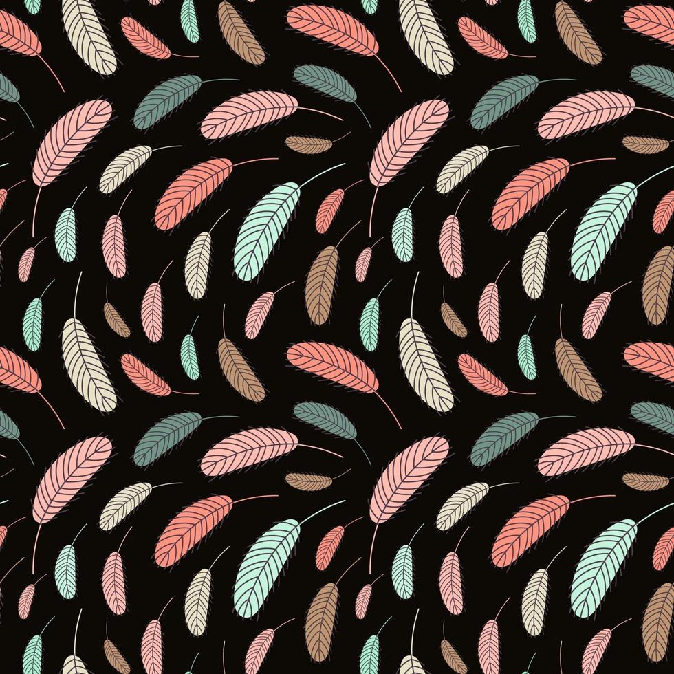 Boho feathers seamless pattern vector