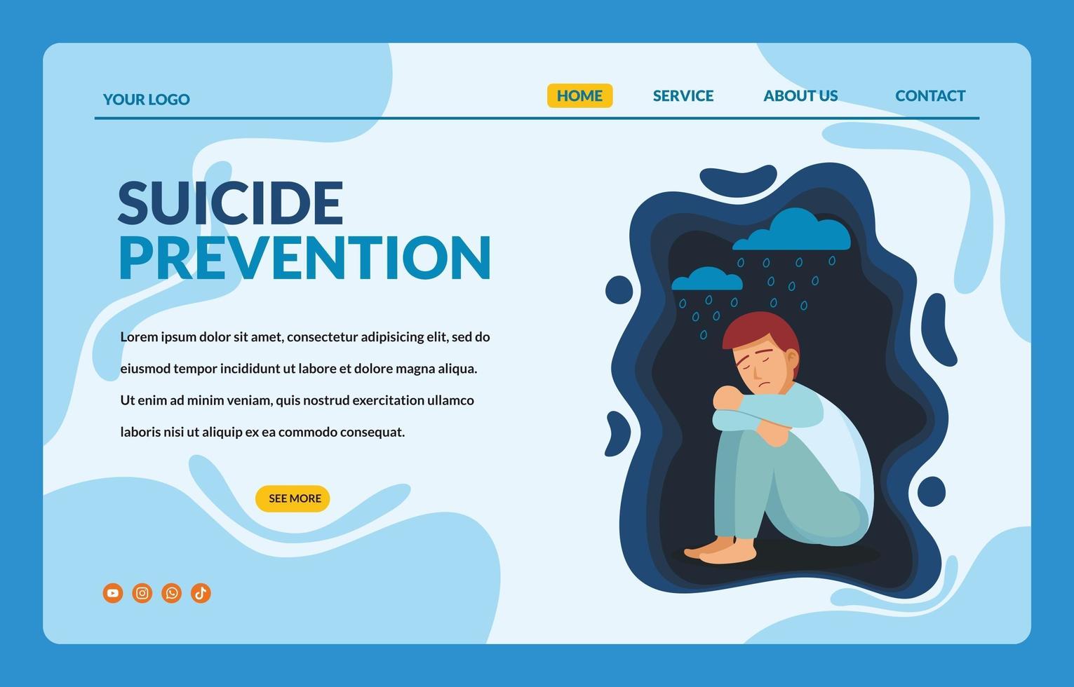 Suicide Prevention Landing Page vector