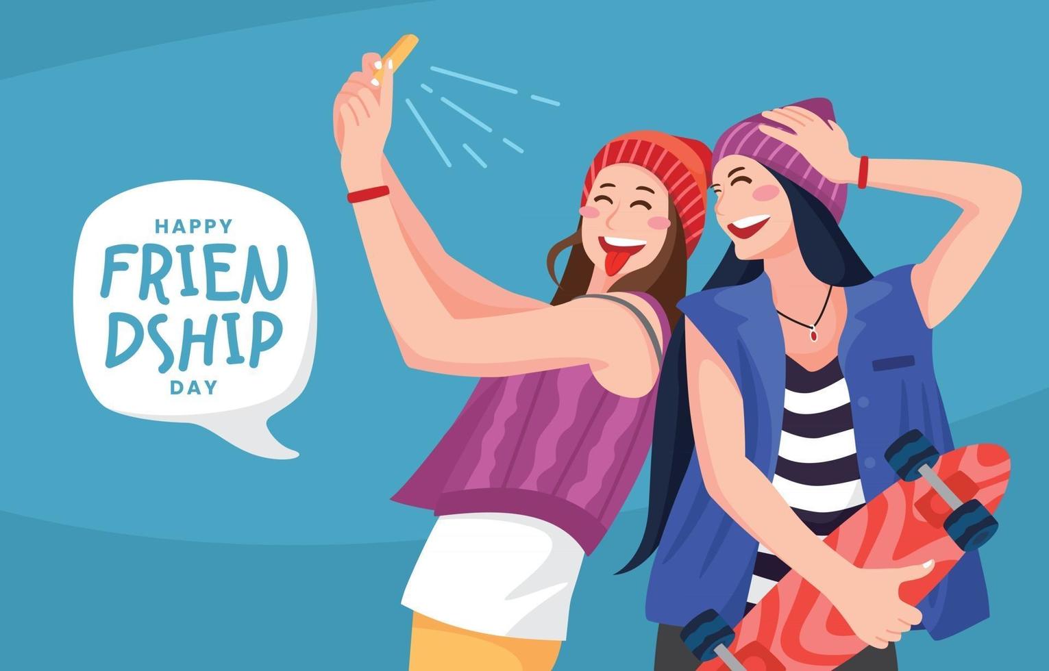 Flat Friendship Day Celebration Concept vector