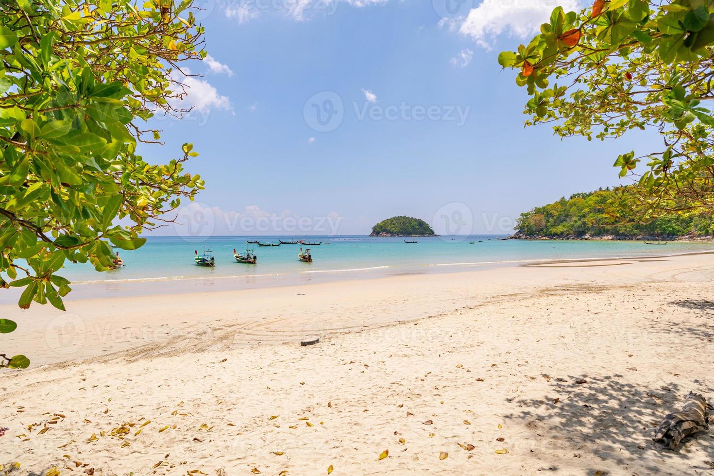 Empty tropical summer beach background photo