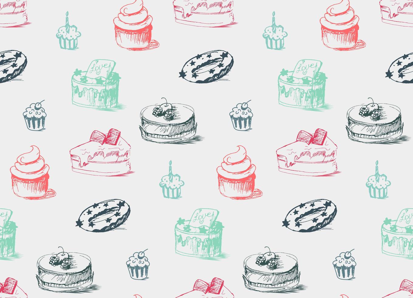 Tasty Cakes Seamless Pattern vector