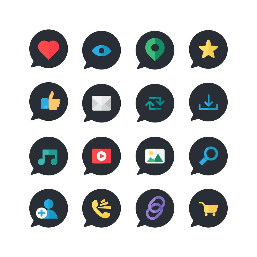 Web Virtual Socail Network Icons vector