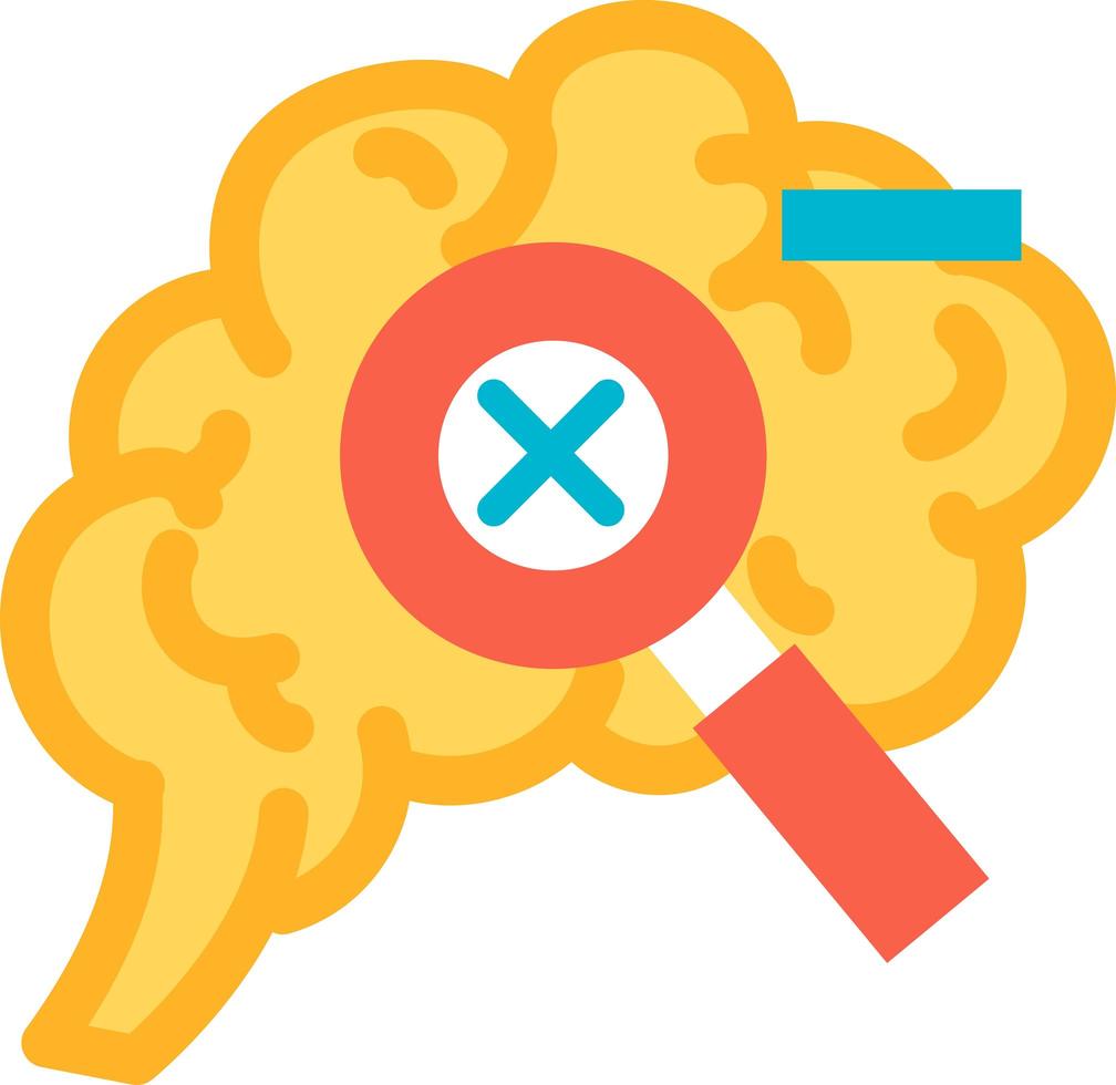 Correction function of human brain icon vector