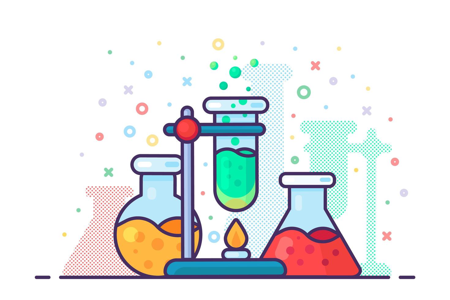 Chemistry laboratory experiment tool icon vector