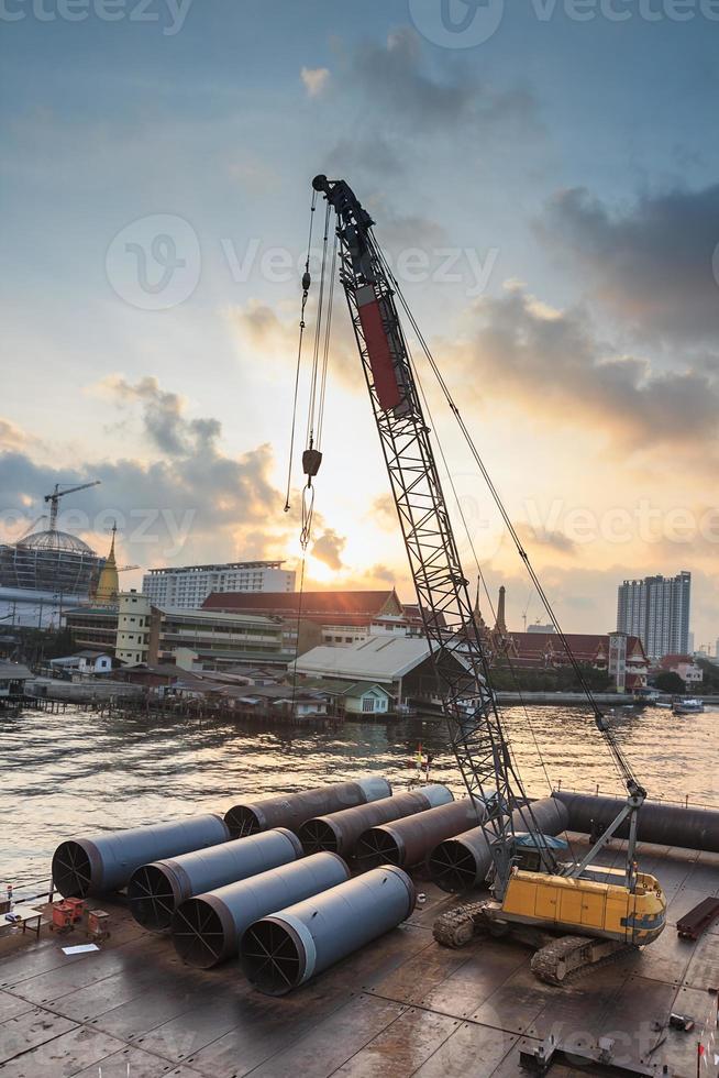 Big Iron Pipe with Crane photo