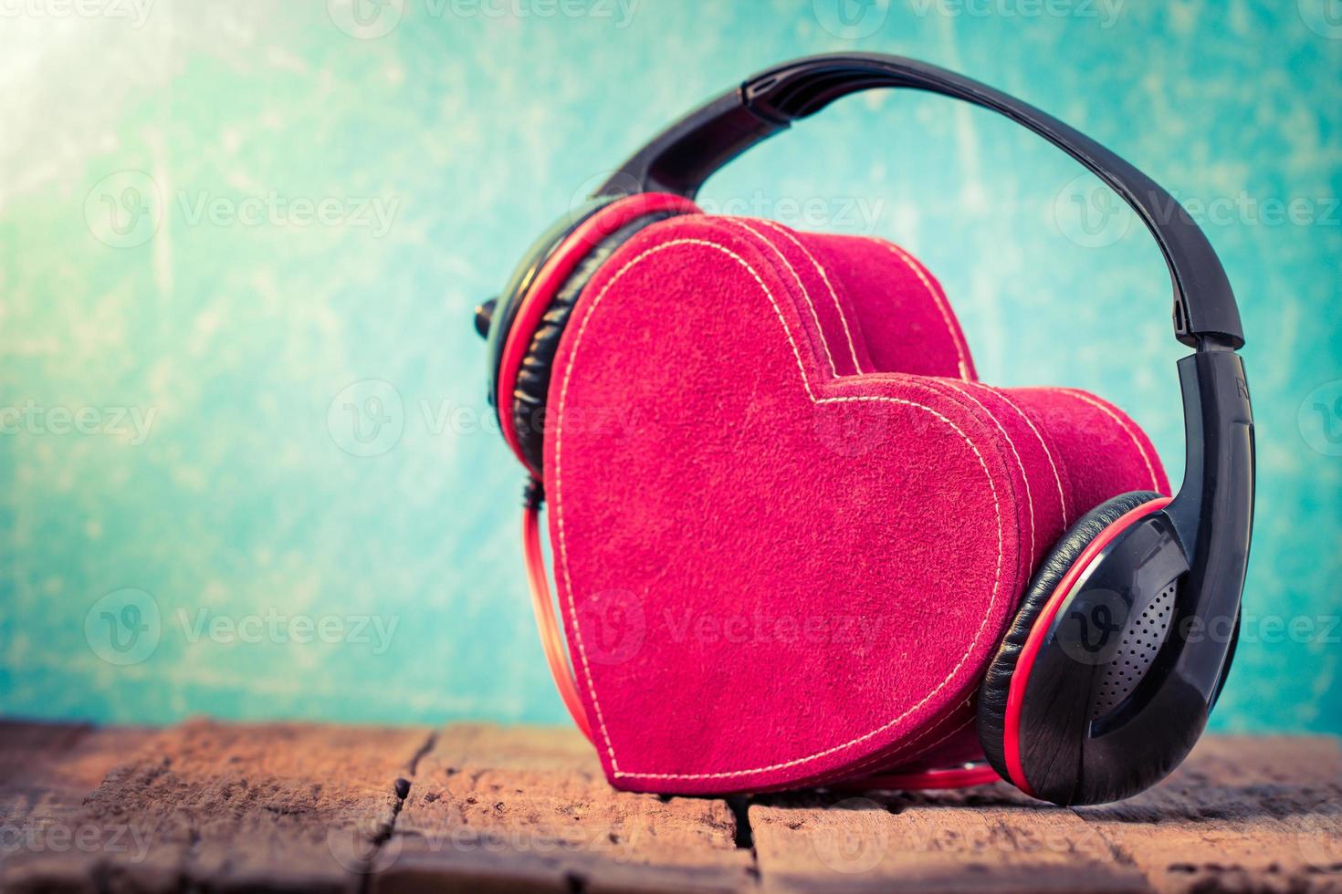 Heart gift box with headphone photo