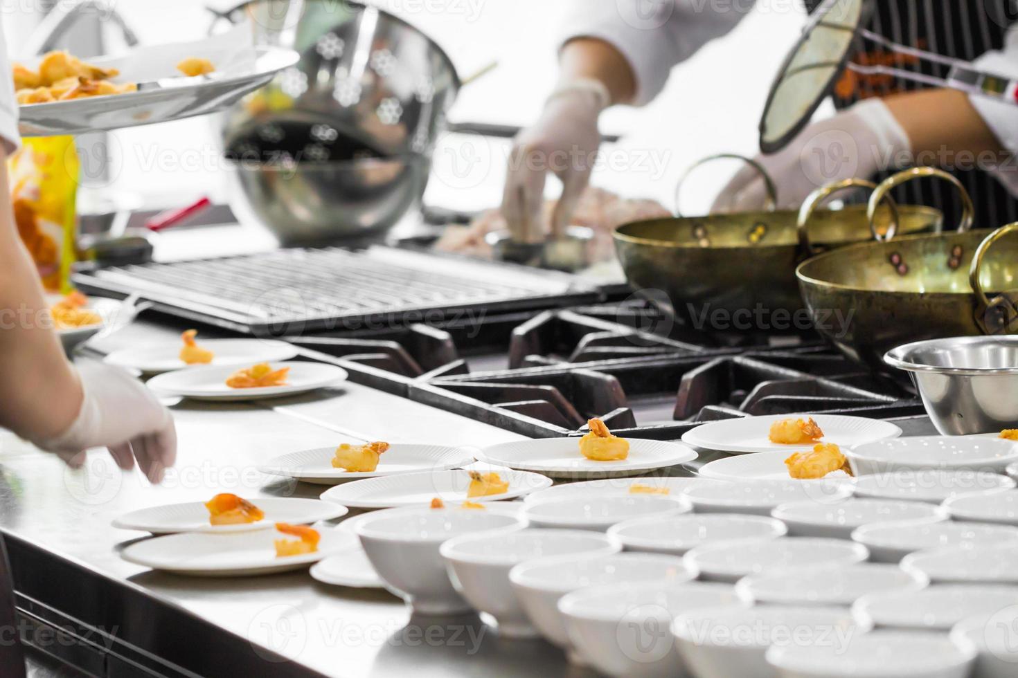 Busy cooking with chef photo