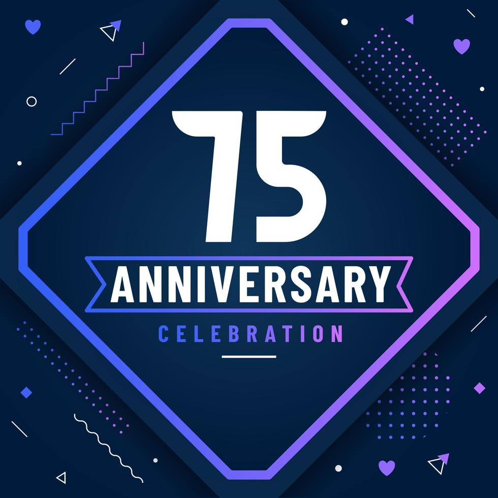 75 years anniversary greetings card, 75 anniversary celebration background free vector. vector