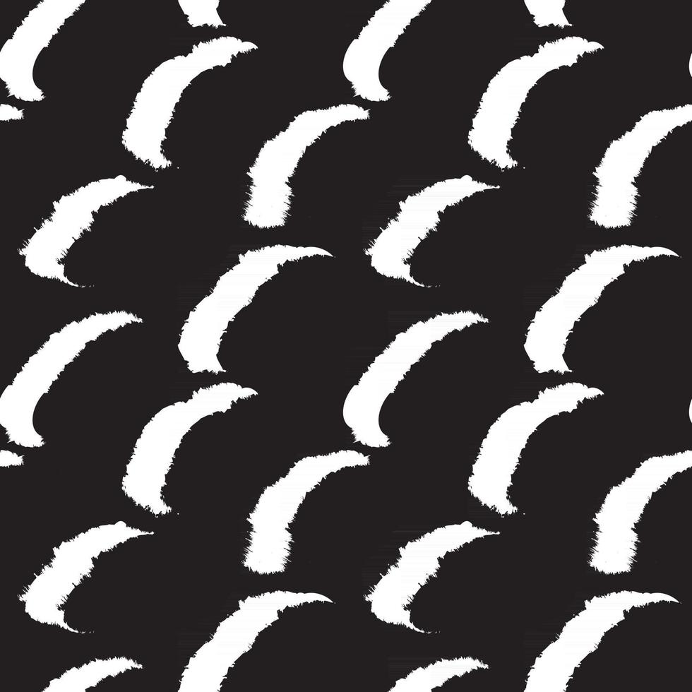 Black and White Brush Stroke Fur Seamless Pattern vector