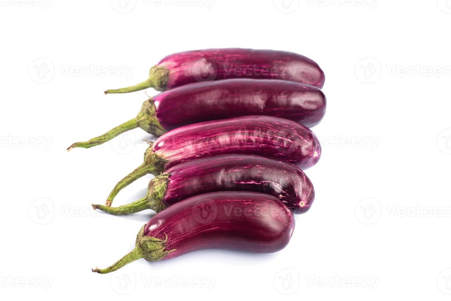 Eggplant or aubergine or brinjal vegetable isolated on a white background. photo