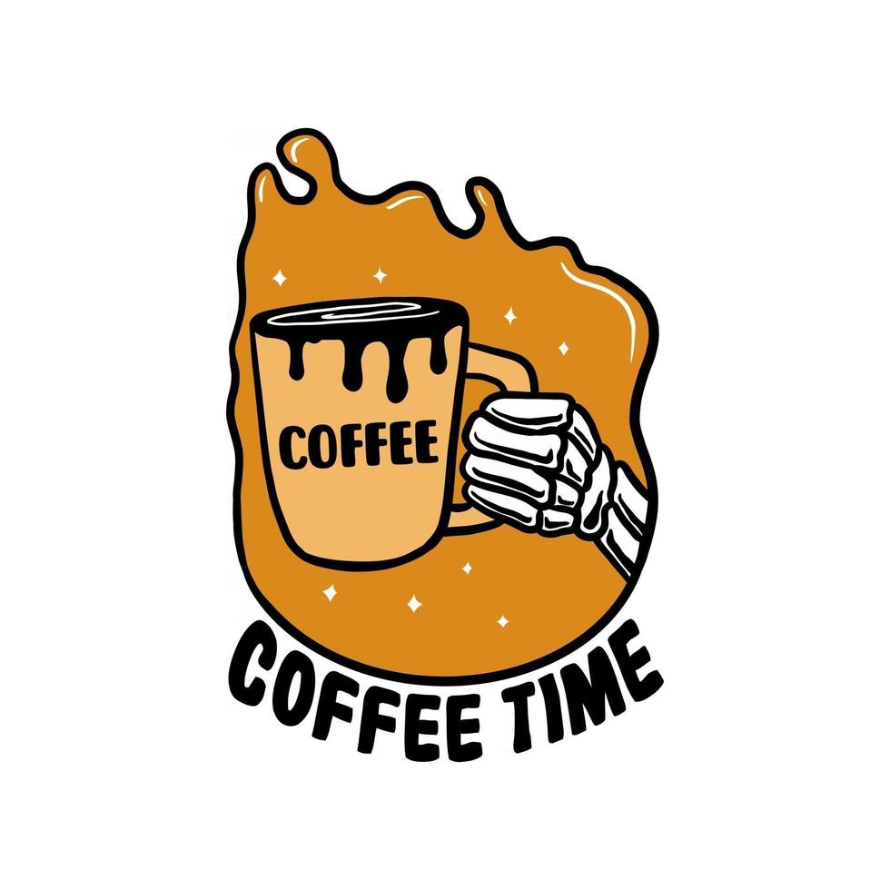 Ilustración de vector de tiempo de café