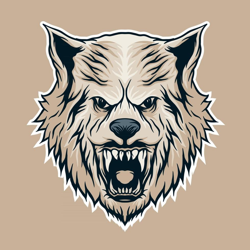 Ilustración de vector de cabeza de lobo