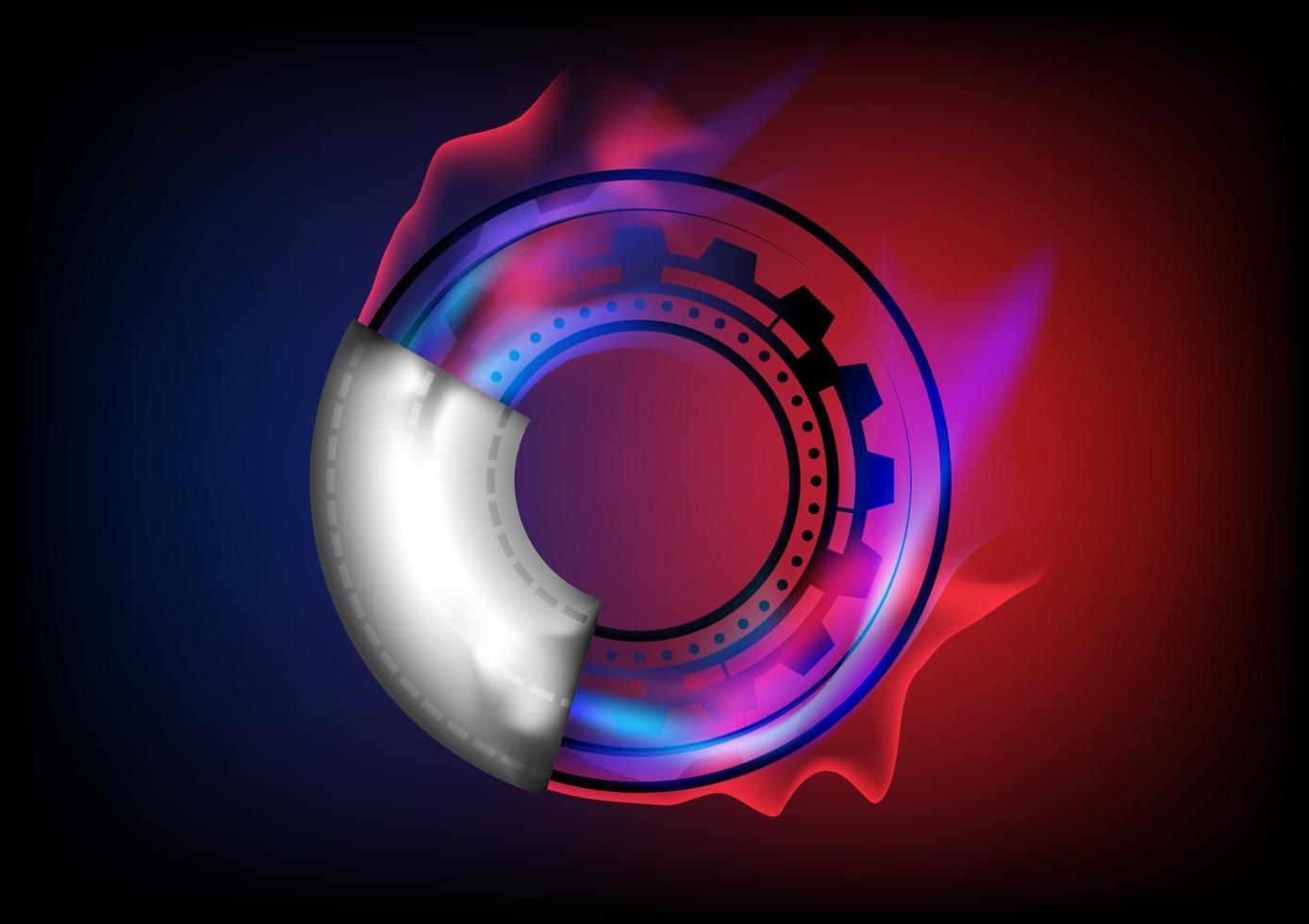 Abstract background. HUD circle on fire vector