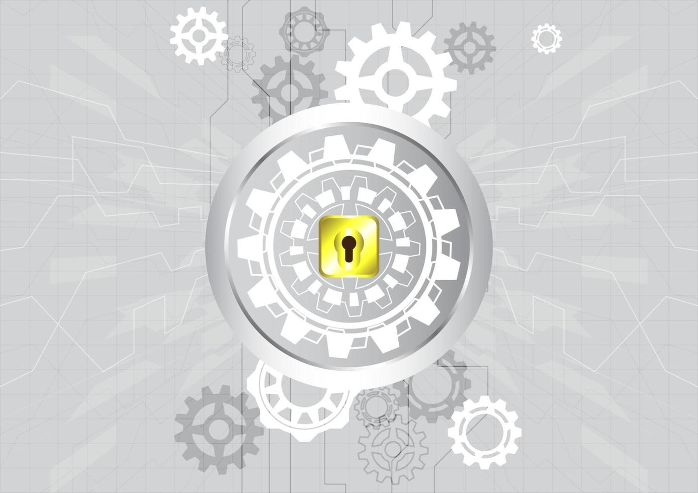 Technology gear and circle. Protect and scurity of safe mechanism concept. Abstract background vector