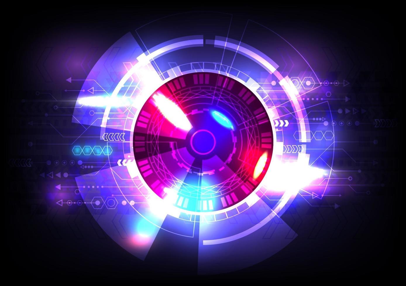 Abstract hi-tech glowing HUD background. Futuristic interface. Virtual reality technology screen vector