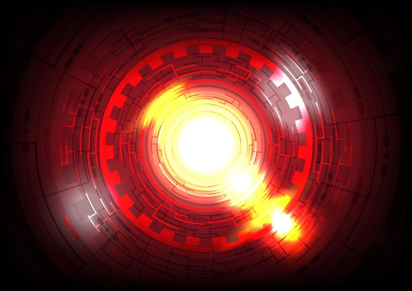 Glowing Hud circle. Abstract hi-tech red background. Futuristic interface. Virtual reality technology screen vector