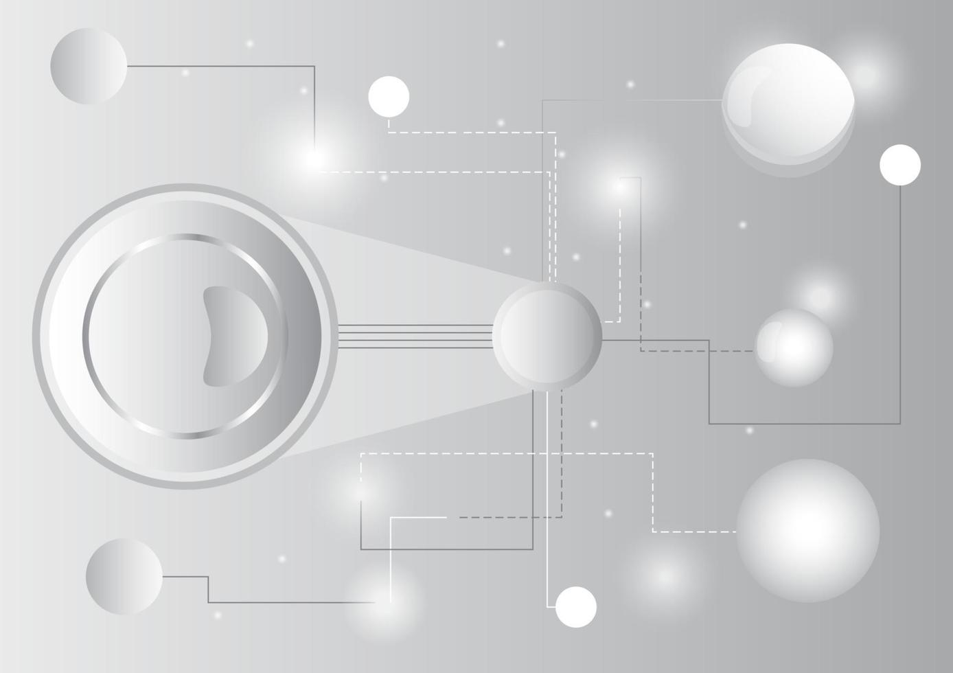 White circle and technology chain. Abstract futuristic background vector