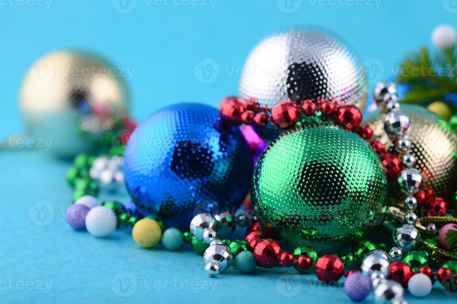 Christmas Decoration Christmas ball and ornaments with the branch of Christmas tree photo