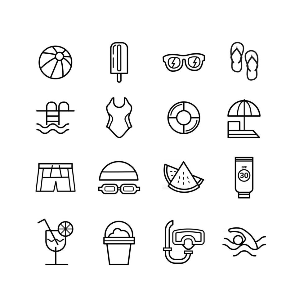 Swimming Icon Collection vector