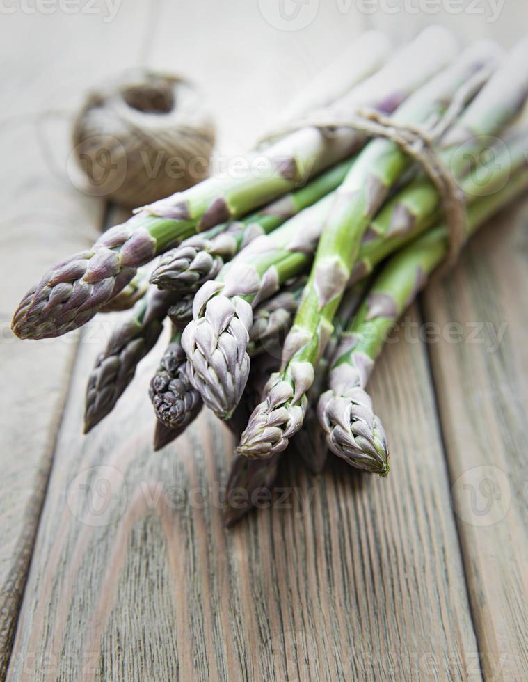 Bunches of green asparagus photo