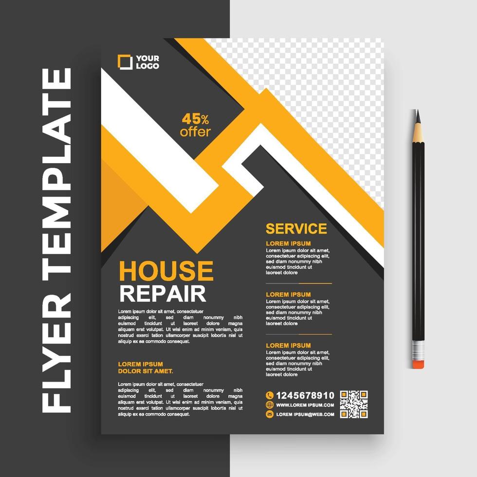 Free Real Estate Business Flyer poster pamphlet brochure cover design layout background, vector template in A4 size - Vector