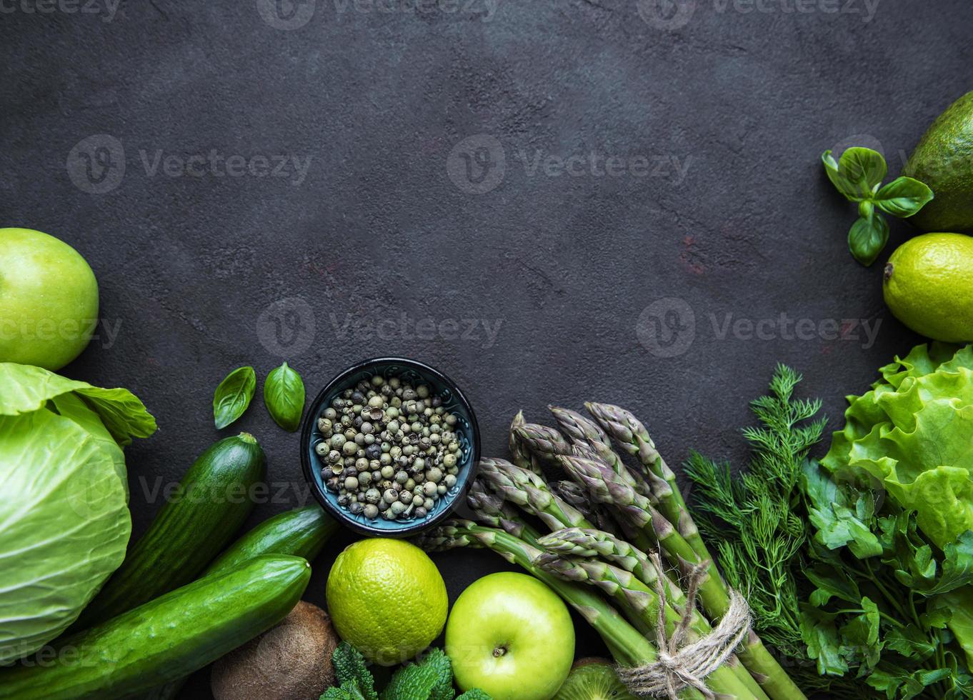 Fondo de concepto de comida vegetariana saludable foto