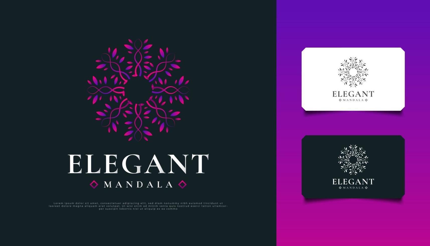 Elegant Colorful Mandala Logo Design. Nature Floral Ornament, Suitable for Spa, Beauty, Resort, or Cosmetic Product Brand Identity vector