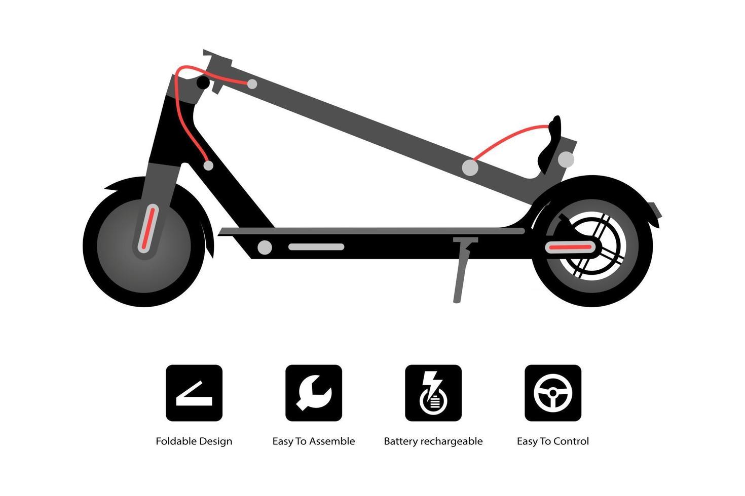 Foldable electric scooter. illustration - Vector. vector