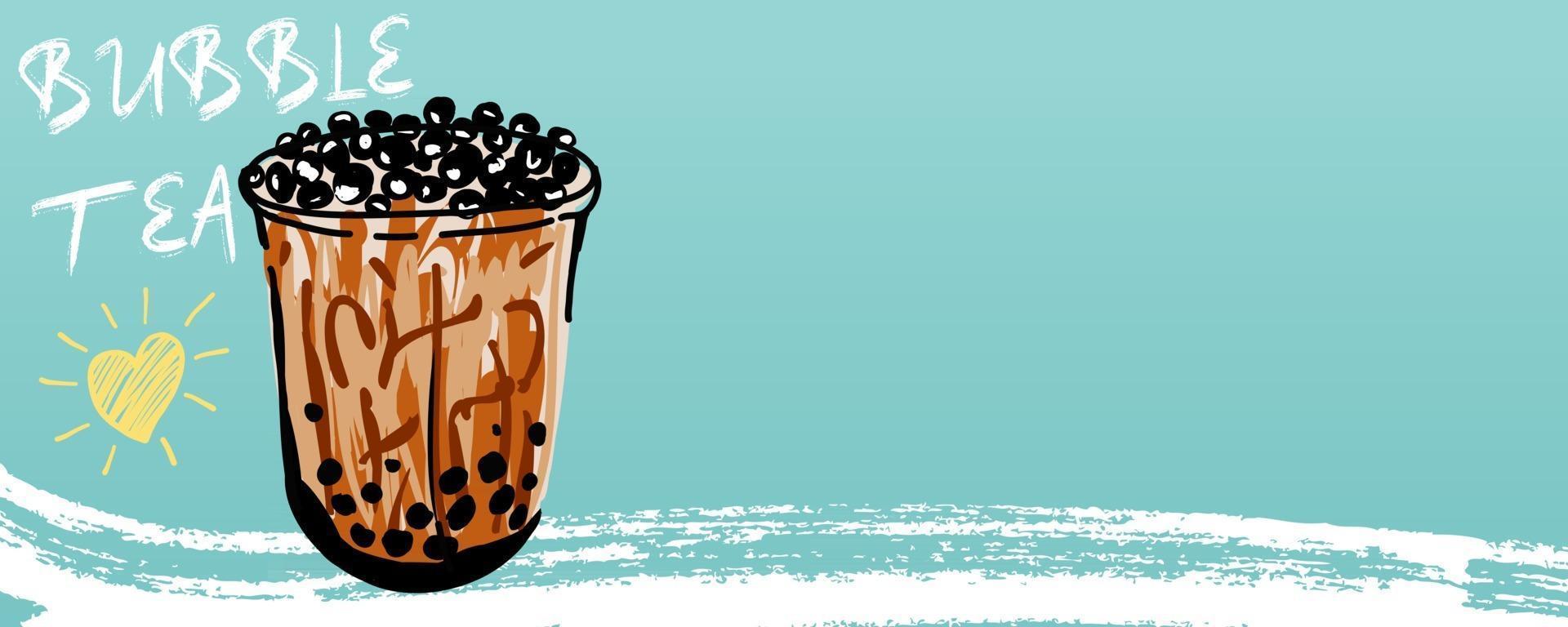 Bubble milk tea, Pearl milk tea , Different sorts of Boba. Yummy drinks. vector