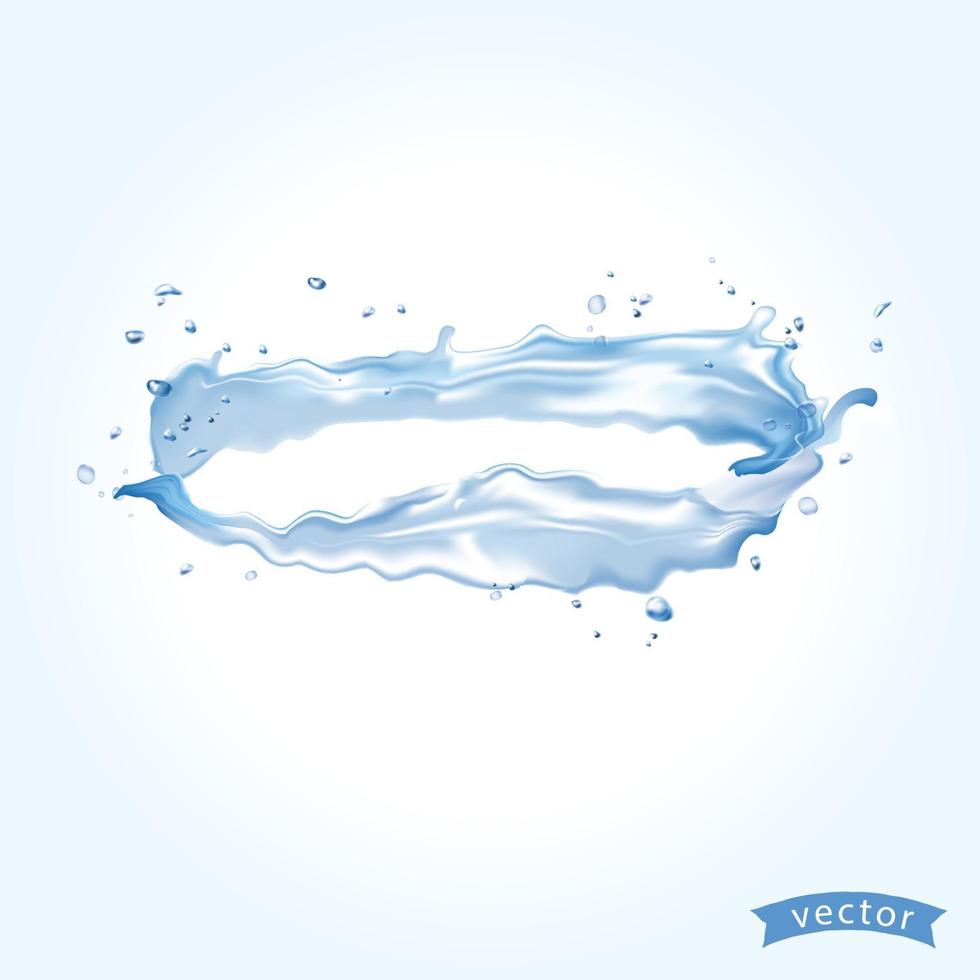 Water splash isolated on white. Vector illustration EPS 10.