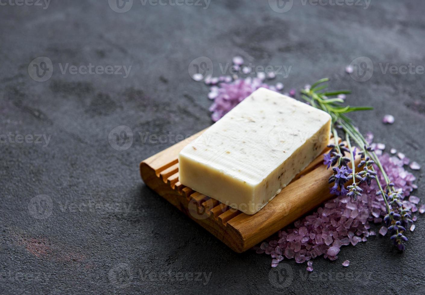 Organic soap and lavender photo