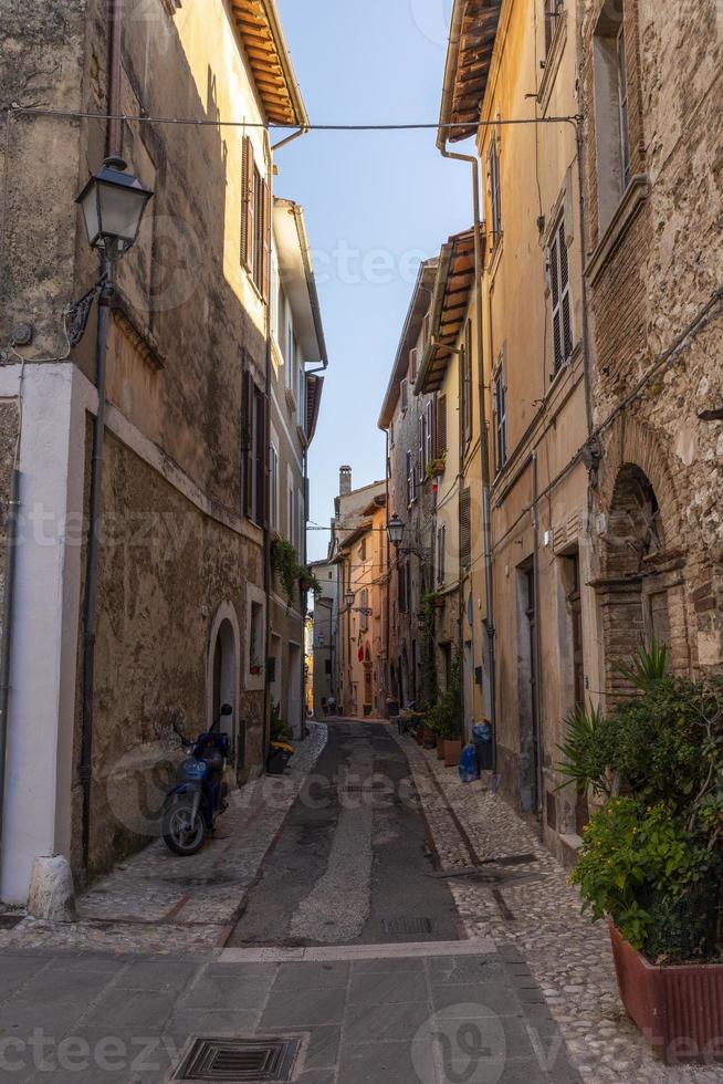architecture of alleys and buildings in the town of Collescipoli photo
