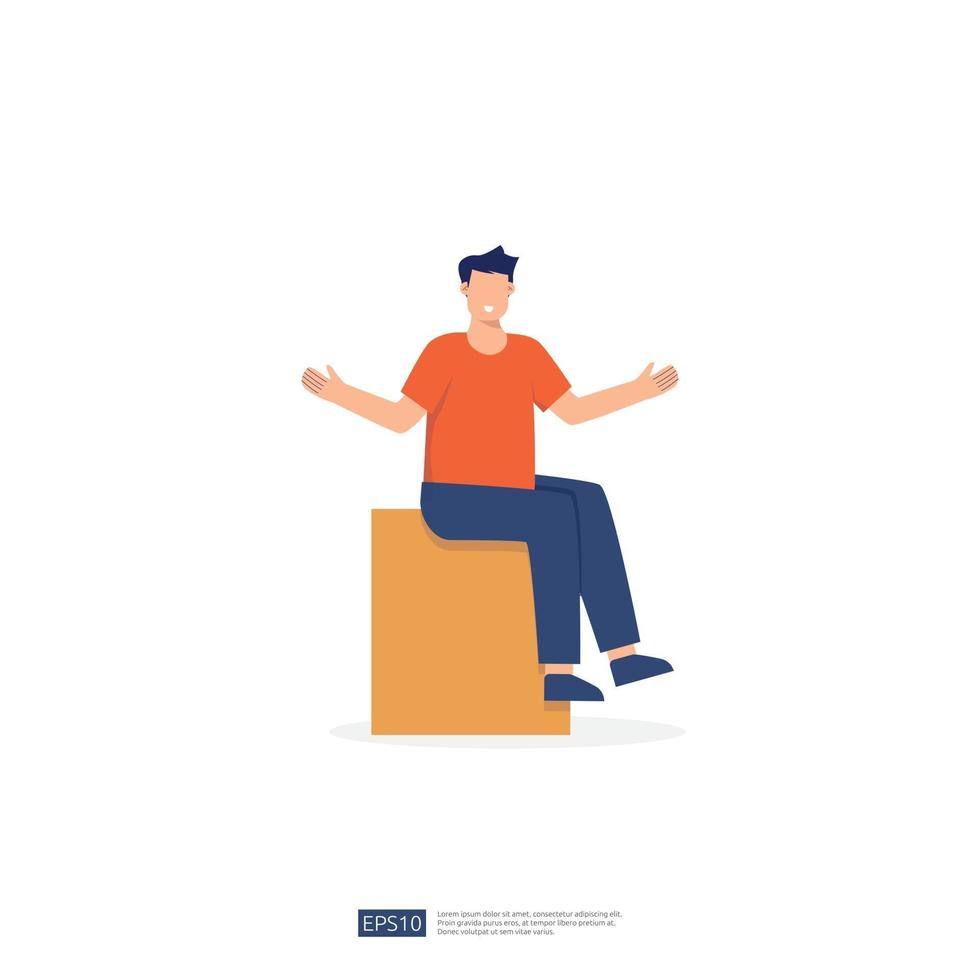 no face young man character. male business people standing gesturing. businessman Flat style isolated vector illustration