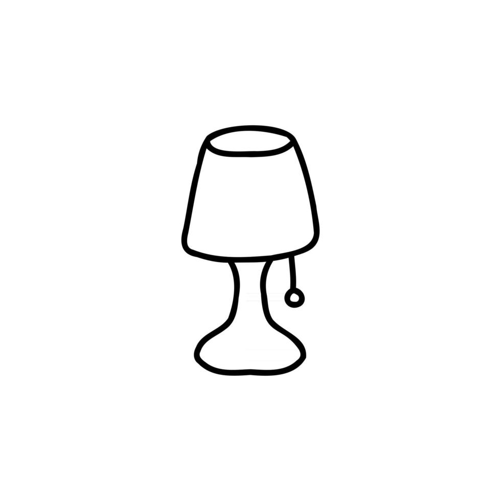 night lamp doodle sketch style icon. isolated on white background simple ink hand drawn Vector illustration