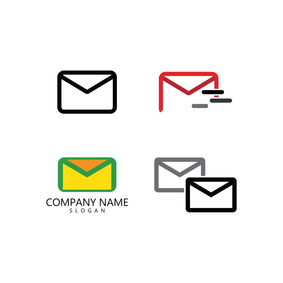 Mail logo vector icon set