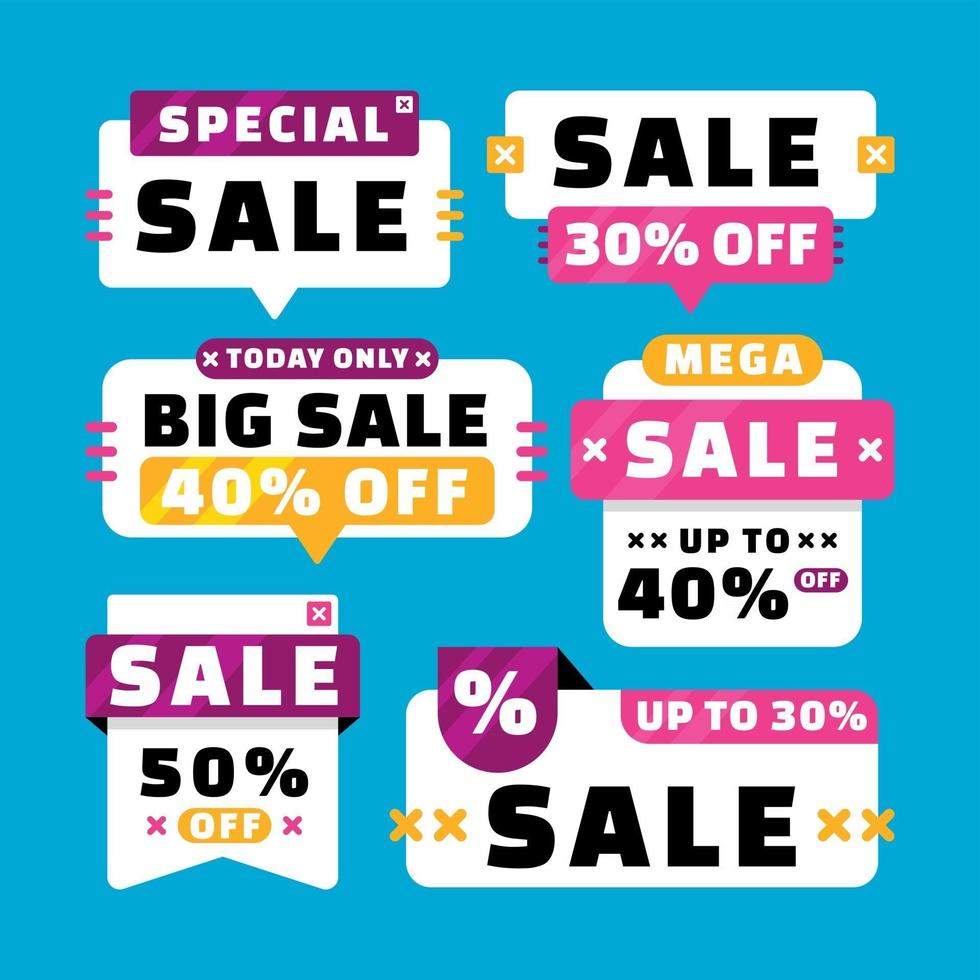 Set of Promotion Sale Label vector